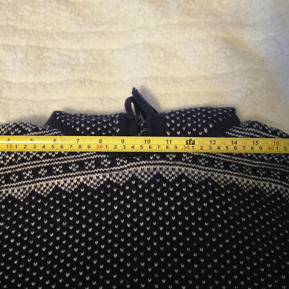 J Crew Mercantile Lambswool Blend FairIsle Hooded Sweater Size S/M (*Was Size L) - Picture 9 of 13